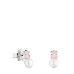 Tous Sweet Dolls Sterling Silver Freshwater Ivory Bear Motif Earrings